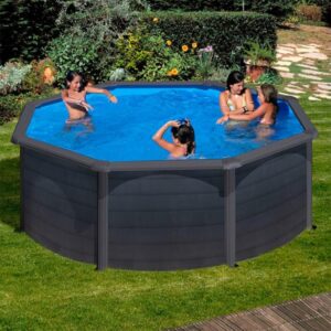 Piscina Desmontável GRE Kea Circular – Efeito Grafite
